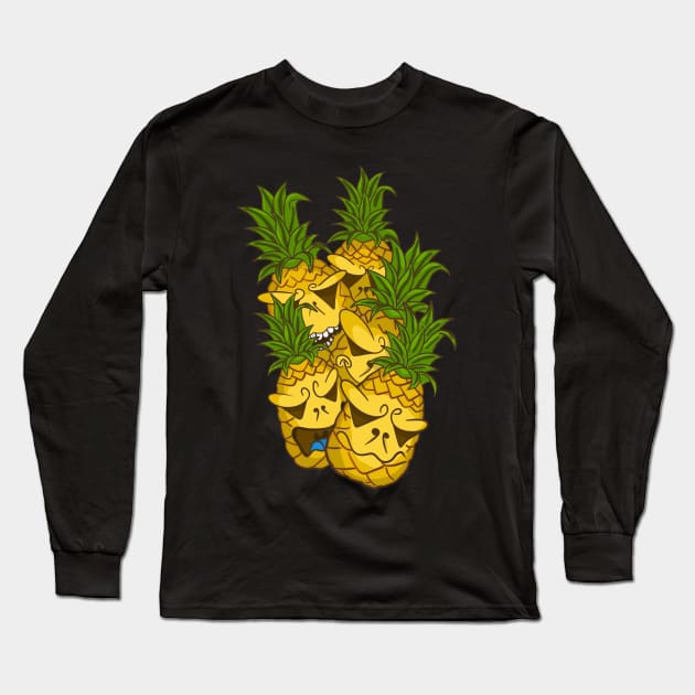 Pineapple doodle Long Sleeve T-Shirt by Kakescribble